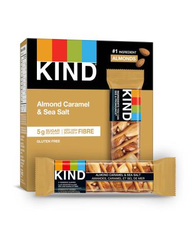 KIND Fruit & Nut Caramel Almond Sea Salt Gluten Free Low Sugar 1.4 Ounce 5 Count