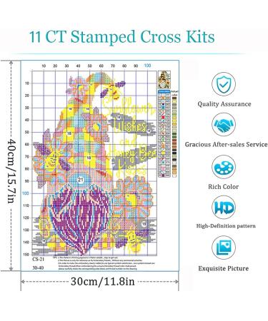 Gnome Cross Stitch Kits for Adults - 3 Pack | Preprinted 11CT Stamped Cross-Stitching Kit | Easy Beginner Pattern for Crafts and Decor | 11.8x15.7inch - Buy Online on GoSupps.com