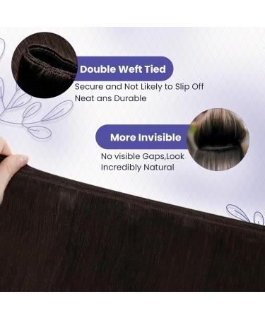LAAVOO Braun Tressen Real Hair Extensions - 60cm Double Brown #2 120g Sew-In Real Hair Extensions - Buy Online on GoSupps.com