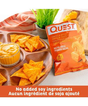 Quest Nutrition Nacho Cheese Flavour Tortilla Style Protein Chips High Protein Gluten Free Baked Not Fried 1g Sugar 5g Carbs 8ct - Buy Online on GoSupps.com