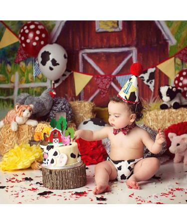 JeVenis Farm Animal Cake Topper Set - 11 PCS Cow Theme Decor for Baby Shower & Birthday Party - Buy Online on GoSupps.com