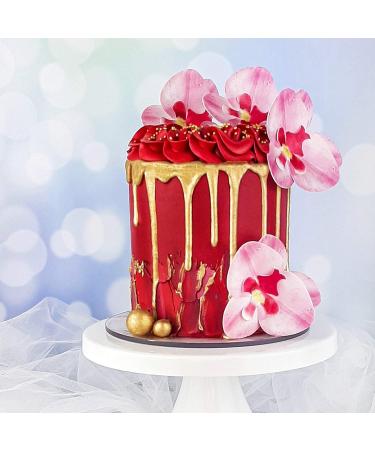Dekora 126066 Orchids Cake Decoration - 10 Edible Pink Flowers (7.5-8.5 cm) | Perfect for Cakes | International Shipping - Buy Online on GoSupps.com