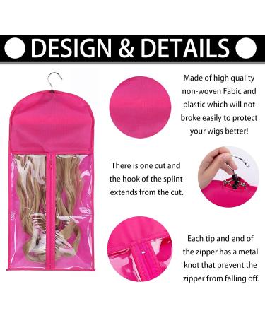 Buy 5 x Hair Extension & Wig Storage Bags with Hanger Set - Rose Red | International Shipping - Buy Online on GoSupps.com