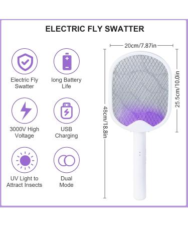 Shop Oziral 2 in 1 Electric Fly Catcher | 3000V USB Rechargeable Insect Trap for Home & Garden - Best Mosquito & Fly Destroyer - Buy Online on GoSupps.com