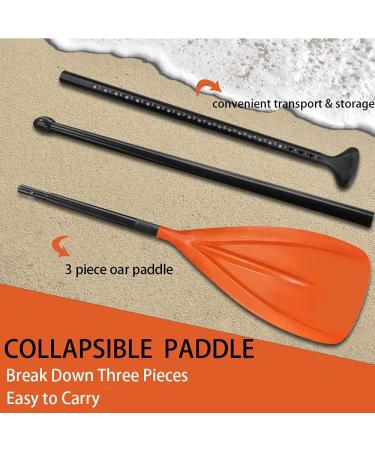 LBW SUP Paddle 3 Piece Stand Up Paddleboard Paddles - Adjustable Double Holes Lock, Sturdy & Ergonomic Design for Surfing Beginners - Orange - Buy Online on GoSupps.com