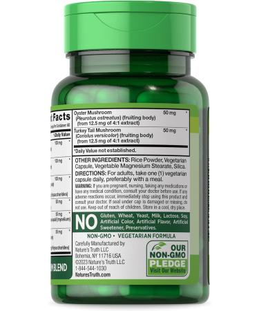 Nature's Truth Mushroom Supplement Capsules - 60 Count | Full Spectrum Super 8 Mushroom Complex - Non-GMO & Gluten Free - Buy Online on GoSupps.com