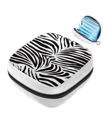 GIAPB Sanitary Napkin Storage Bag Period Bag Tampon Bag Makeup Bag Pad Pouch Black Zebra Pattern Color1767
