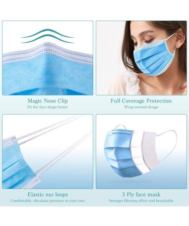 50pk Disposable 3-Layer Protective Face Masks - High Filterability, Gentle on Sensitive Skin - Buy Online on GoSupps.com