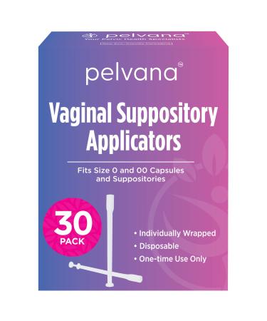 Pelvana Suppository Applicators for Women - (30 Pack) - Fits Size 0 and 00 Capsules - Often Used with Boric Acid Suppositories to Fight Itching Dryness & Discharge Pack of 30