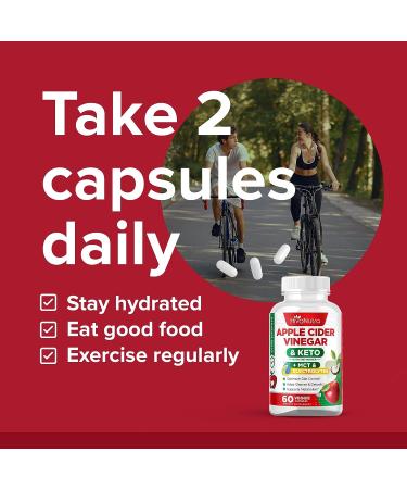 4X Strength Apple Cider Vinegar Capsules with Keto & MCT Oil - 60 Vegan ACV Pills for Detox & Healthy Diet Support - Buy Online on GoSupps.com