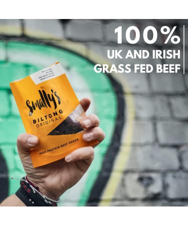 Smally's Original Fatty Biltong 500g - High Protein Gluten Free Beef Snack - No Added Sugar - Ready to Eat - Pack of 1 - Buy Online on GoSupps.com