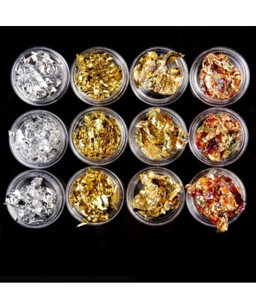 Manicure Irregular Aluminum Foil Nail Paper Gold Silver Nail Decorative Paper Glitter Manicure Paper 12 Cans Gold Silver Manicure Paper - Buy Online on GoSupps.com