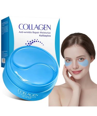 Lot de 60 Patchs Yeux Anti-Cernes Collag ne et Acide Hyaluronique Patchs Hydrogel pour les Yeux R duction des Poches Rides et Fatigue Effet Rafra chissant et Anti- ge