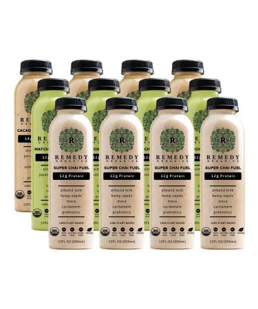Remedy Organics Protein Variety 12-Pack | Plant Based Protein Shakes, Ready to Drink | USDA Organic, Gluten Free, Dairy Free, Soy Free Protein Variety 12 Fl Oz (Pack of 12)