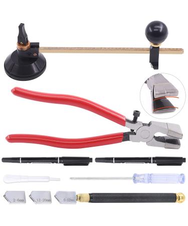 Tanstic 5Pcs 40cm/16inch Adjustable Circular Glass Cutter with Round Knob Handle and Suction Cup with Glass Running Plier and Glass Cutter for Glass Cutting - Buy Online on GoSupps.com
