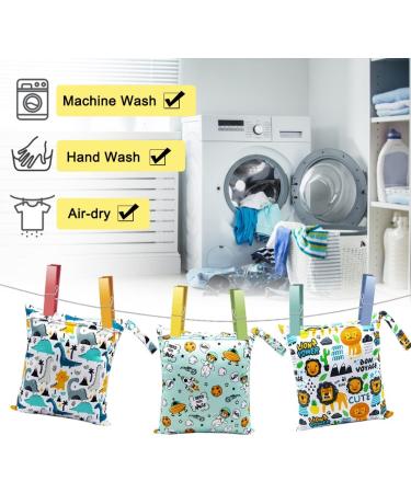 Wet Bag HOTLIKE Dry Wet Bag 3 PCS Nappy Bag for Cloth Diapers Travel Bag Organiser Waterproof Reusable Produce Bags with Handle and Zipper Pocket Wet Suit Bag for Trip Beach Daycare Gym (Green) - Buy Online on GoSupps.com