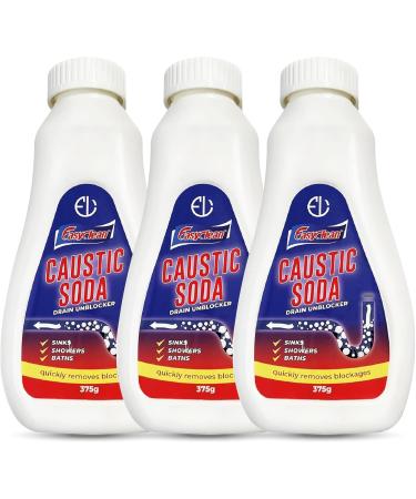 EasyClean Powerful Caustic Soda Drain Cleaner - Pack of 3 - 13.2 Oz.