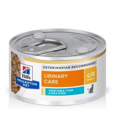 Hill's Prescription Diet c/d Multicare Urinary Care Wet Cat Food Tuna & Vegetable 2.9 Ounce (Pack of 24)