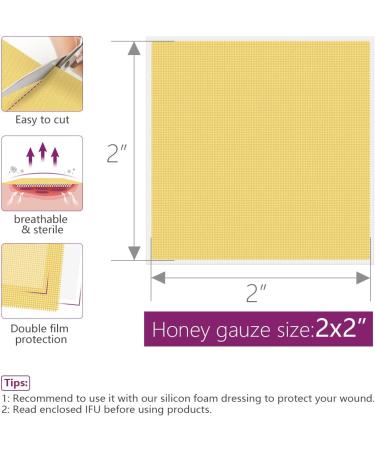 Manuka Honey Gauze Dressing 2x2 | Medical Grade Honey Patches for Wound Care | Pack of 10 for Faster Healing - Buy Online on GoSupps.com