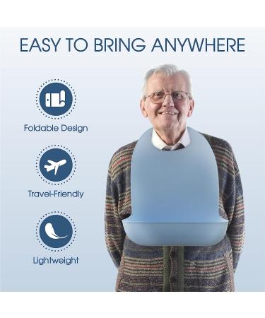 MARS WELLNESS Adult Bibs for Elderly - Easy to Clean Silicone Bibs with Button Closure - Buy Online on GoSupps.com
