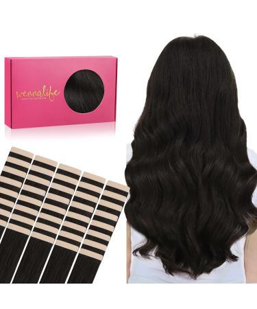 If Salife Tape Extensions Real Hair 40PCs 60g 25cm 10 inch dark brown hair extension real hair extensions tape invisible tape in extensions real hair hair extensions silky straight skin weft tape in 25cm-60g #2 dark brown