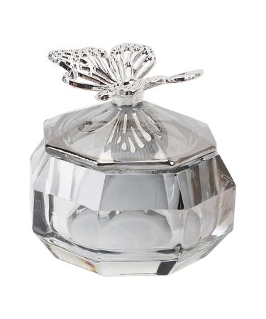 Clear Nail Art Acrylic Liquid Powder Dappen Dish Bowl Glass Crystal Cup Large Capacity Transparent Glass Nail Art Cup with Alloy Lid for Liquid Solutions