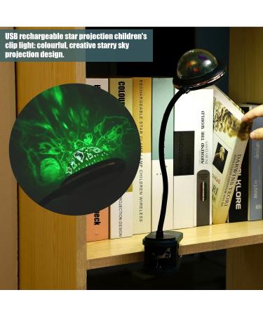 Xunhe Clamping Lamp for Kids | USB Rechargeable Dimmable Reading Light with Star Projection | 360 Adjustable Bed Clamp | Eye Protection Green - Buy Online on GoSupps.com