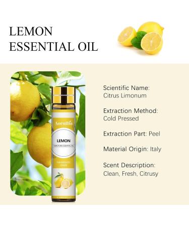 Aoruilia 10ml Lemon Essential Oil 100% Pure Premium Grade Lemon Oils for Diffuser Home Cleaning Aromatherapy Diffuser Spa Yoga Candle Making Lemon 10 ml (Pack of 1) - Buy Online on GoSupps.com