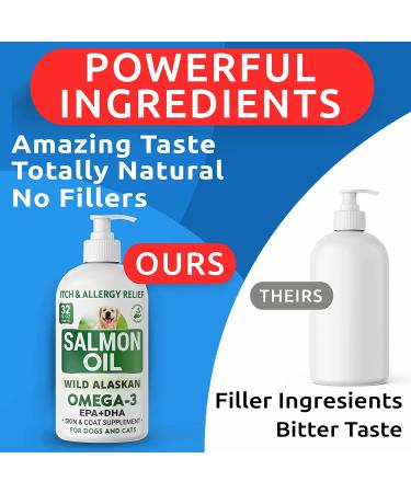 Bark&Spark Salmon Oil for Dogs & Cats - Omega-3 Skin & Coat Support - Liquid Supplement 32oz - Buy Online on GoSupps.com