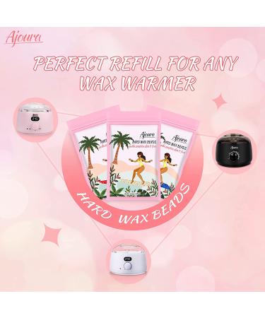 300g Ajoura Wax Beads for Hair Removal Kit - Hard Wax for Full Body, Brazilian, Face, Armpit, Leg, Back, Chest - At-Home Waxing Beads for Women & Men (Pink/Off-White/Blue) - Buy Online on GoSupps.com