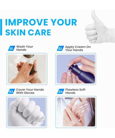 Washable White Cotton Gloves for Eczema and Dry Hands - 20pcs Moisturizing Gloves for Daily Work and Jewelry Inspection | Soft and Breathable - One Size Fits All - Buy Online on GoSupps.com