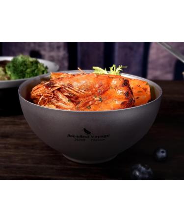 iBasingo 260ml Titanium Double Wall Bowl - Ultralight Portable Tableware for Outdoor Camping | A-Ti1081T - Buy Online on GoSupps.com