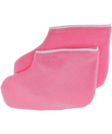 Professional Paraffin Wax Therapy Terry Cloth Booties for Feet Spa Pedicure Pink - Buy Online on GoSupps.com