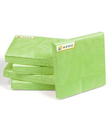 HEKU 100 Light Green Napkins - 3-Layer 33x33cm Highly Absorbent Stylish & Practical 5-Pack for Events & Gastronomy - International Shipping Available - Buy Online on GoSupps.com