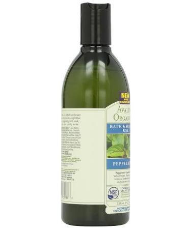 Avalon Organic Botanicals Mint Bath & Shower Gel - 12 oz | Natural Skincare for Refreshing Cleansing - Buy Online on GoSupps.com