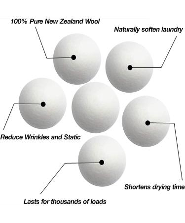 AUMA 6 Pack Wool Dryer Balls Organic XL Premium Reusable Natural Fabric Softener & 100% Organic for Laundry Dryer Sheets New Zealand Wool Better Alternative to Plastic Balls and Liquid Softener - Buy Online on GoSupps.com