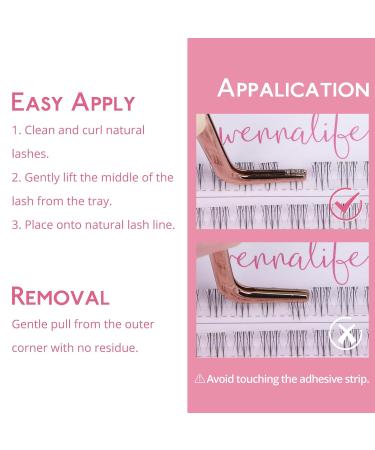 WENNALIFE Bottom Lash Clusters - Self Adhesive Natural Look Clear Band 80pcs - DIY Glueless Cat Eye Extensions - Buy Online on GoSupps.com