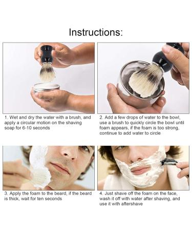 4PC Razor Tool Kit | Stainless Steel Shaving Set for Men & Teens | Complete Brush & Soap Rack | Perfect Thanksgiving Gift - Buy Online on GoSupps.com