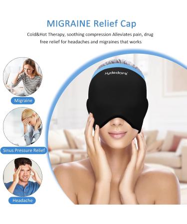 Migraine Ice Head Wrap - Headache Relief Hat for Migraine - Wearable Cap for Puffy Eyes, Sinus & Stress Relief - Hot and Cold Therapy - Blue-Black - Buy Online on GoSupps.com
