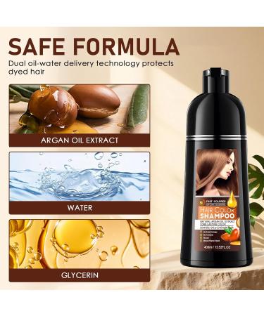 Chenzvora 400 ml hair color dark brown Hair Dye Shampoo 3in1 against gray hair perfect color care shampoo for men and women - Buy Online on GoSupps.com