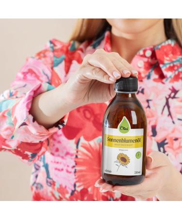 Olini Sunflower Oil 1000ml - Freshly Pressed Cold-Pressed Natural Oil in Glass Bottle | Perfect for Your Kitchen - Buy Online on GoSupps.com