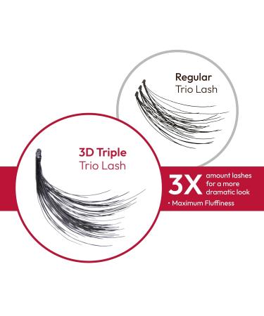 iENVY Triple Black 3D Individual Trio Lashes | Reusable Eyelash Clusters for 3X Volume (Long) - Shop Internationally - Buy Online on GoSupps.com