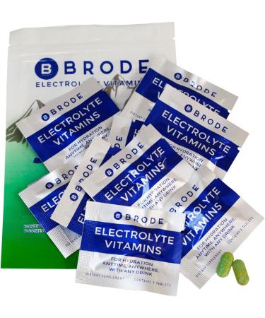 Brode Electrolyte Tablets - Zero Sugar No Flavor - Essential 5 Electrolytes & 9 Vitamins for Sports Nightlife & Jetlag - Portable Hydration Solution - Buy Online on GoSupps.com