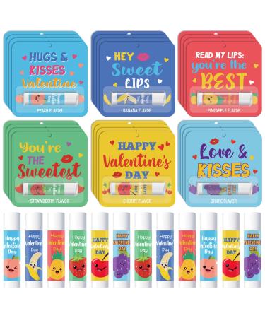 24 Pcs Valentine's Galentine's Day Gifts Bulk Lip Balms Valentine's Day Party Favors Travel Size Lip Moisturizer Care Class Valentine Gifts for Women Teachers Staff Coworkers Wedding Bridal Shower