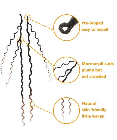 6 Packs 22 Inch Curly Faux Locs Crochet Hair - Boho Style Goddess Locs Synthetic Braids - T1B/30 (Pack of 6) - Buy Online on GoSupps.com