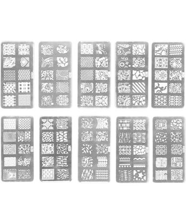 PULABO Nail Art Stamping Kit 1 Stamping Plate +1 Stamper + 1 Scraper Manicure Stamping Kit Work for Nail Art Design and Decoration Template Random Adorable Quality and Practicaldurable - Buy Online on GoSupps.com