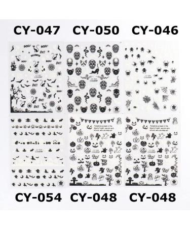 DIY Spider Web Sliders Decals Skull Pumpkin 3D Glow In The Dark Luminous Halloween Nail Stickers(CY-048) - Buy Online on GoSupps.com