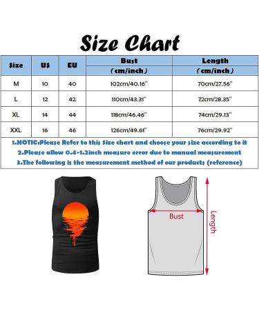 XXBR Men's Summer Tank Top - Sunrise Sunset Print Sleeveless Athletic Shirt - Blue Green - Size Medium - Buy Online on GoSupps.com
