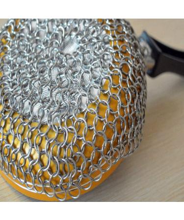 Cast Iron Cleaner Cast Iron Skillet Cleaner Chainmail Stainless Steel 316L Pot Cookware Chainmail Scrubber Skillet Scraper 1Pc Silver - Buy Online on GoSupps.com