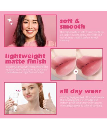 KIMUSE Velvet Lip Tint Duo - High Pigment, Long Lasting & Waterproof Lip Stain - Paraben-Free & Not Animal Tested - Wild Rose - Buy Online on GoSupps.com